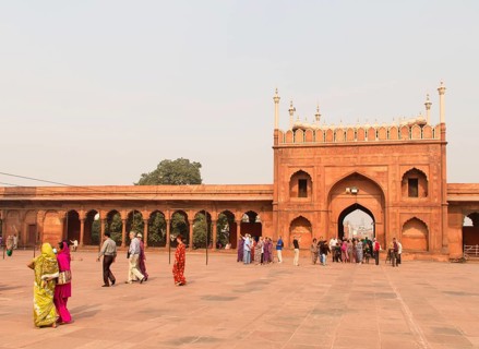 Courtyard of Jama Masjid Mosque or Masjid-i-Jahan Numa