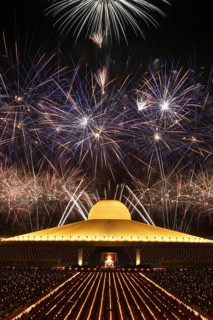 Fireworks at Wat Phra Dhammakaya