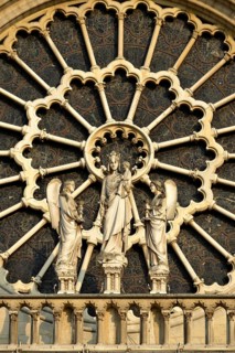 Figures in a rose window