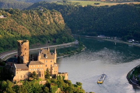 View of Katz Castle and the Lorelei rocks