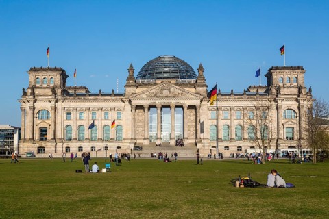 Reichstag with flags