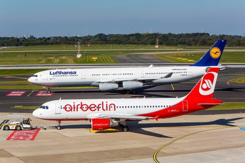 Lufthansa Airbus A340 and Air Berlin Airbus A320