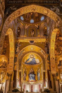 Byzantine mosaic of Christ Pantocrator in the apse and presbytery