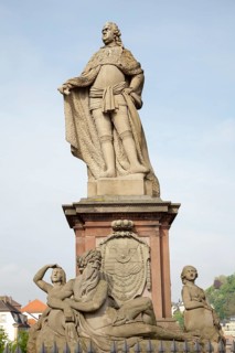 Monument to Prince Elector Carl Theodor Konrad Linck on the Alte Brucke bridge