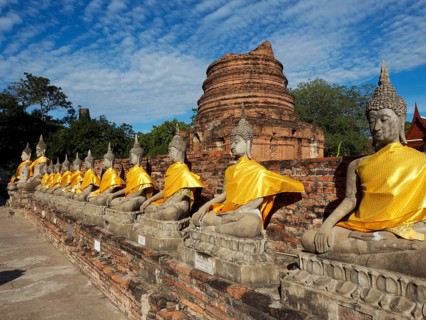 Buddha statues in front of the Central Stupa