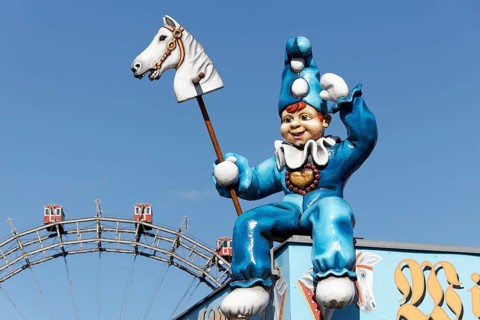 Clown with hobbyhorse