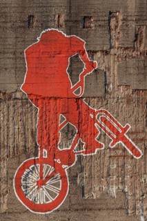BMX biker jumping