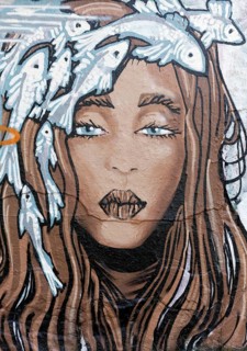 Mermaid with fish in hair