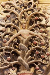 Tree of the knowledge of good and evil with snake 16th century