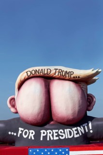 Presidential candidate Donald Trump as an ass with quiff