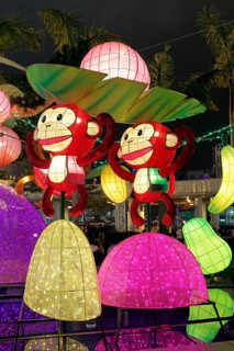 Monkey figures as lanterns