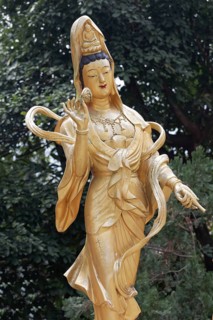 Statue of the Buddhist goddess Gunayin or Kwan Giu or Kwun Yam