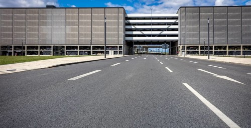 Segment of the not yet opened new BER Berlin Brandenburg Airport in Schonefeld