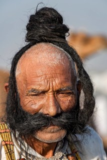 Portrait of a senior Rajasthani with a long beard