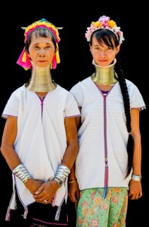 Two Kayan hill tribe women