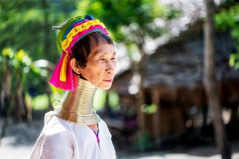 Portrait of a senior Kayan woman