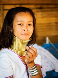Young Kayan hill tribe woman