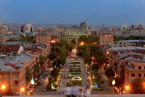 View from the cascade to Yerevan