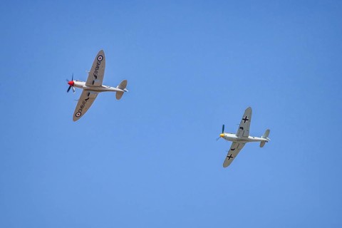 Supermarine Spitfire and Hispano Buchon