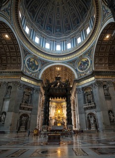 Canopy of Bernini above the papal altar in St. Peter's Basilica