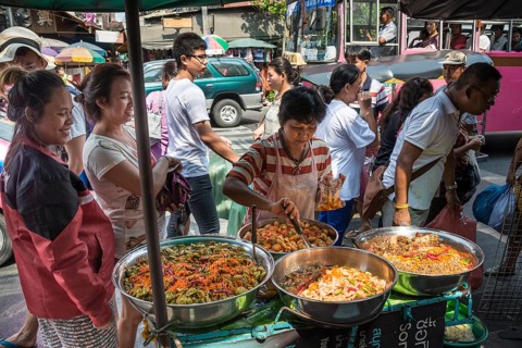 Street vendor at food stall