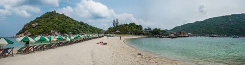 Beach with umbrellas
