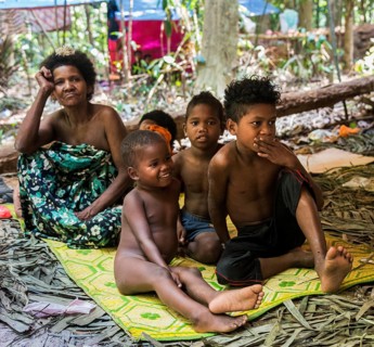 Woman and children