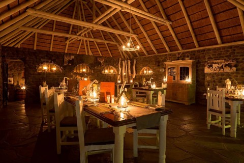 Laid tables in candlelight