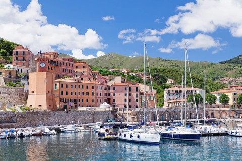 Harbour with clock tower