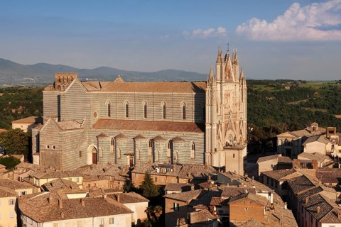 View over the historic centre with Santa Maria Cathedral