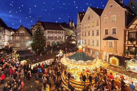 Christmas market on the main road