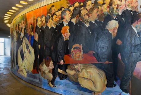 Painting Der Zug der Volksvertreter by Johannes Grutzke