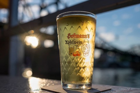 Glass with Hofmann's cider