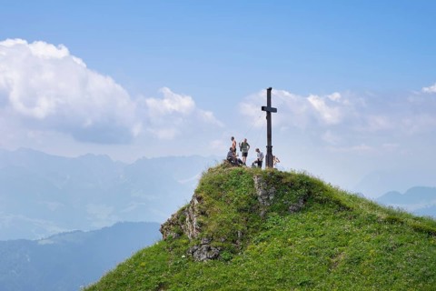 Summit cross on Hochgern mountain