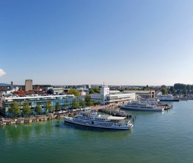 Media house and Zeppelin Museum at harbour