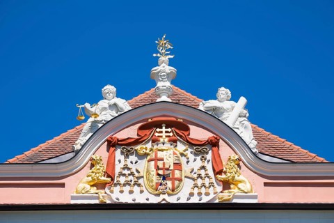 Coat of arms on west side