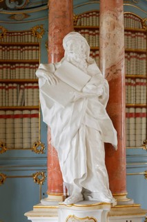 Figure in the Rococo library