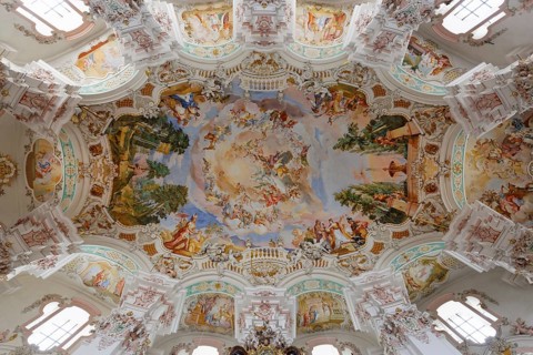 Ceiling fresco by Johann Baptist Zimmermann