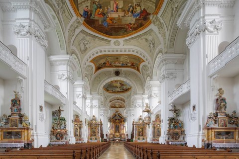 Interior of the monastery church of St. Verena