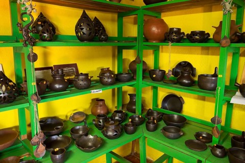 Traditional potbank with pottery