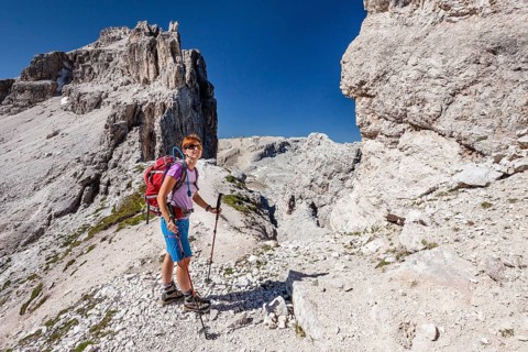 Mountaineer on Forcella Grande