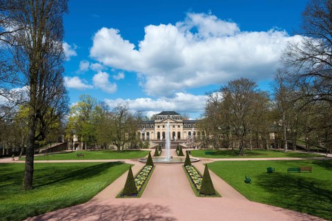 Castle garden with orangery