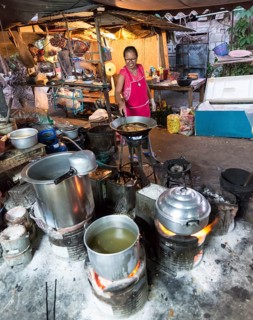 Thai woman preparing food