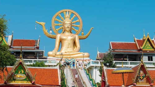 Big Buddha statue at the Wat Phra Yai Ko Pan Temple in Ban Bo Phut