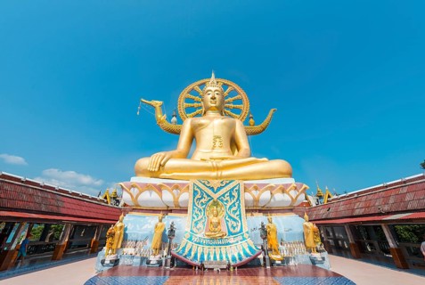Big Buddha statue at the Wat Phra Yai Ko Pan Temple in Ban Bo Phut