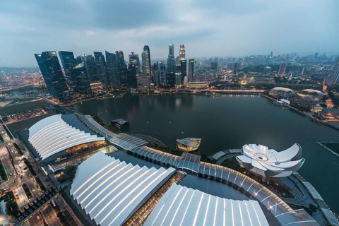 Marina Bay and ArtScience Museum at night