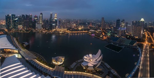 Marina Bay and ArtScience Museum at night