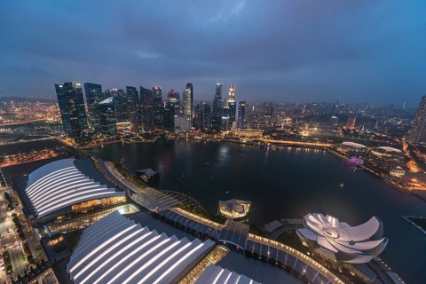 Marina Bay and ArtScience Museum at night