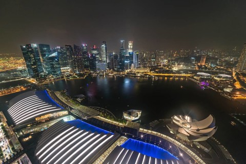 Marina Bay and ArtScience Museum at night