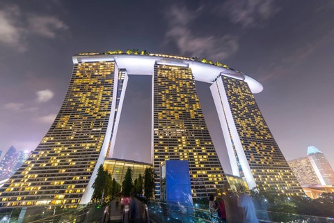 Marina Bay Sands Hotel at night